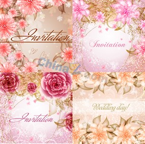 春季炫彩花朵矢量素材下载